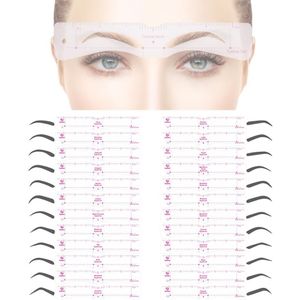 24Pcs Herbruikbare Wenkbrauw Stencils Grooming Template Card Make Shaper Set Template Tool Wenkbrauw Make-Up Beauty Kit