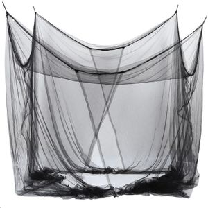 Big 4-Hoek Bed Netting Canopy Klamboe Voor Queen/Kingsize Bed 190*210*240Cm (Zwart)