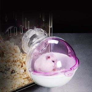 Hamster Externe Bad Badkamer Voor Kooi Bad Zand Kamer Acryl Bed Muis Villa Kleine Huisdieren Benodigdheden Wc Roze Blauw Zandbak