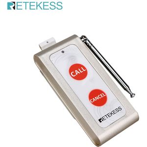 Retekess TD004 Twee-Key Draadloos Bellen Bell Pager Belknop Zender Fo Draadloze Oproepsysteem Voor Restaurant Koffie Winkel