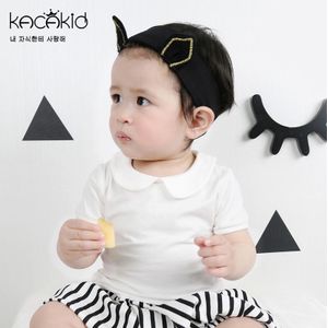 KACAKID Baby Meisjes T Shirts Turn Kraag Effen Kid Meisjes T-Shirts 100% Katoen Kinderen Meisjes T Shirts Zomer ka3340