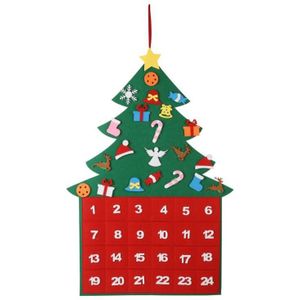 DIY 24 Dagen Countdown Komst Kalenders Decoraties Voelde Kerstboom Kerst Muur Dooration Opknoping