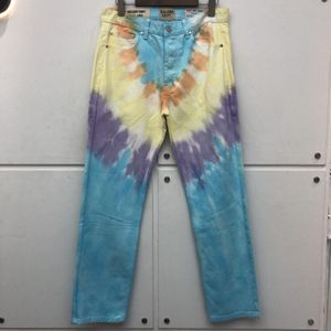 Kleur Tie Dye Gallery Dept Jeans Mannen Vrouwen 1:1 Beste Denim Broek Streetwear Gewassen Cowboy Knop Slim Fit