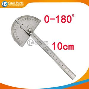10 cm 180 Graden, multifunctionele rvs roundhead hoek heerser wiskunde meetinstrument, houtbewerking hoek vierkante.