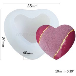 Diy Ambachten Resin Crystal Epoxy Mold 3D Liefde Hart Cake Chocolade Silicone Mould