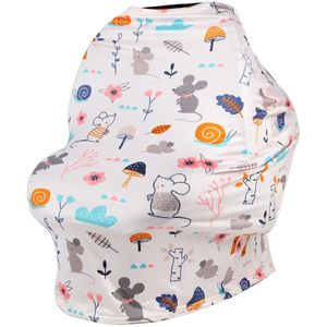 Stretchy Auto Stoelhoezen Borstvoeding Verpleging Cover Verpleging Sjaal Autostoel Canopy Cartoon Print Kinderwagen Covers Voor Baby Cadeau