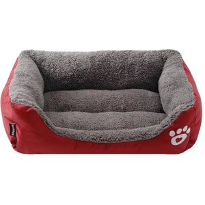 Poot Afdrukken Hond Couch Pluche Warm Pet Kat Kennel Wijn Rode Hond Mand Bed Banken Mat Goedkope Huisdier Product