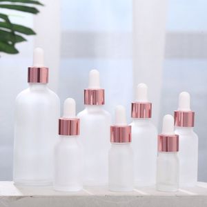 5-100Ml Buizen Frosted Dropper Amber Glas Aromatherapie Vloeistof Voor Essentiële Massage Olie Pipet Hervulbare Flessen