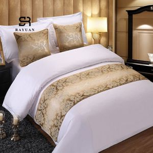 Rayuan Gouden Bloemen Deken Sprei Dubbele Laag Bed Runner Beddengoed Bed Cover Handdoek Protector Home Hotel Decor