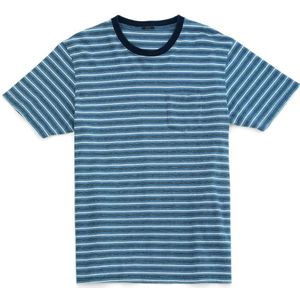 Simwood Zomer Indigo Gewassen Gestreepte T-shirt Mannen Mode Mode 100% Katoen Tops Tshirt Plus Size Tees SJ130695