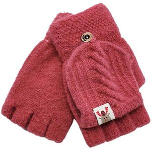 25 # Kinderen Winter Warme Handschoenen Gebreide Convertible Flip Top Vingerloze Handschoenen Effen Kleur Gebreide Kasjmier Handschoenen Gants Hiver