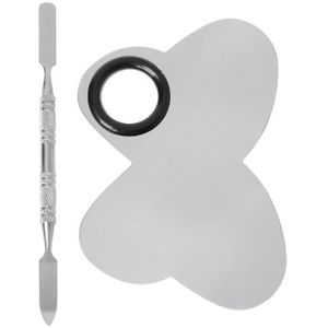 Roestvrij Staal Verf Palet Lade Mengstaaf Spatel Set Voor Nail Art Supply Schoolbenodigdheden Aquarel Olieverf Make-Up