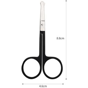 Rvs Mini Draagbare Gebogen Snor Neus Oorhaar Remover Schaar Trimmer Veiligheid Tips