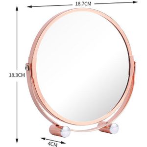 Badkamer Desktop Vergrootglas Cosmetische Spiegel Rose Goud Ronde Make Dubbelzijdig Spiegel Slaapkamer Vrijstaande Tafel Spiegel