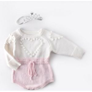 Leuke Baby Baby Girl Gebreide Romper Kinderen Rompertjes Voor Pasgeboren Baby Meisje Een Stuk Winter Knit Kleding