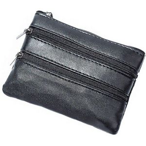 Mannen Lederen Mini Portemonnee Toevallige Waterdichte Multi-Zip Heuptas Faux Leather Key Case