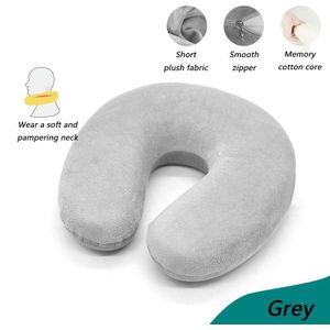 U-vormige Reizen Nekkussen Trage Rebound Memory Foam Soild Cervicale Kussen Auto Vlucht Trein Hoofd Rest Ondersteuning Vliegtuig Reizen