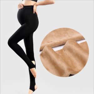 Verstelbare Moederschap Panty Winter Plus Fluwelen Leggings Met Voeten Maag Lift Broek Hoge Stretch Zwangerschap Warme Broek