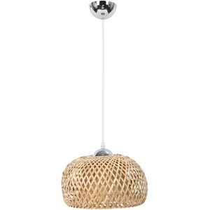 Vintage Geweven Hanglamp Natuurlijke Bamboe Rotan Kroonluchter Handgemaakte Tuin Opknoping Lampenkap E27 Verstelbare Hoogte Opknoping Lamp