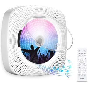 Muur Cd Speler Met Bluetooth Bescherming Deksel Ingebouwde Luidspreker Lcd Display Home Audio Boombox Afstandsbediening Ondersteuning Fm radio