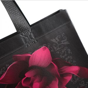 Rose Print Boodschappentas Eco Tas Pouch Reizen Boodschappentassen Niet-geweven Stof Rose Bloem opvouwbare Tas