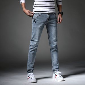 Jeans Mannen Klassieke Elasticiteit Skinny Jeans Business Casual Mannelijke Denim Slanke Broek Stijl Grijs Blauw Jean Broek Plus Size