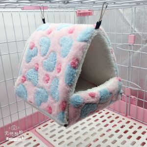 Rits Afneembare Hamster Opknoping Huis Hangmat Kooi Kleine Vogel Papegaai Huis Kleine Rat Bed Fleece Warm Huizen