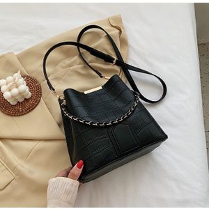 Koreaanse Mode Steen Patroon Emmer Handtas & Elegante Schoudertas Messenger Bag Breedte 20Cm Hoogte 20cm
