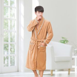 Mannen Kimono Badjas Katoen Gewaden Plus Size Lichtgewicht Lange Gewaad Voor Mannen Absorptie Peignoir Homme Douche Badjas Nachtkleding