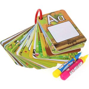 Coolplay Water Tekening Kaart 26 Alfabet Kleurboek & 2 Magic Pen Brief Kaart Schilderen Board Educatief Speelgoed voor Kinderen}