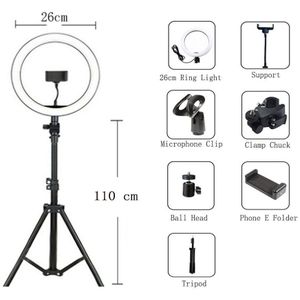 Dimbare Led Selfie Ring Licht Met Statief Selfie Licht Ring 10Inch Fotografie Ringlicht Met Stand Voor Youtubetiktok Vlog