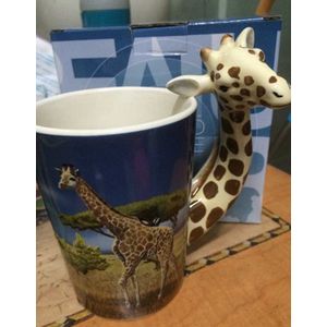 Mooie Giraffe Mok Creatieve handgeschilderde Keramische Koffiekopje