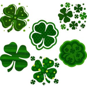 288 Stuks St. Patrick Dag Klavertje Vier Patroon Tattoos Stickers, 6 Ontwerpen-St. Patrick Dag Decoraties