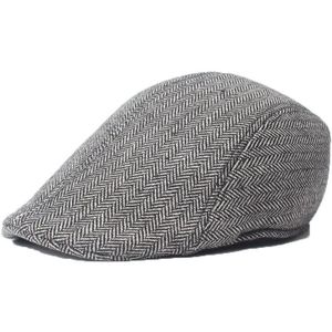 Klassieke Ierse Platte Ivy Cap Tweed Krantenjongen Cap Voor Mannen Dark Grey Khaki
