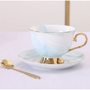 Luxe eenvoud Keramische koffie kopjes set Marmer print kop en schotel kopje thee Engels afternoon thee set porseleinen kopjes koffie