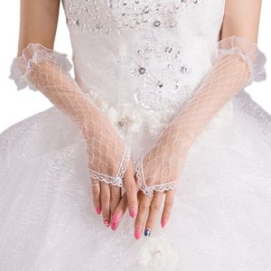 Womens Lace Mesh Bridal Handschoenen Vingerloze Elleboog Lange Handschoenen Wedding Party