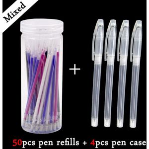 50Pcs Hoge Temperatuur Verdwijnende Pen Refill Voor Diy Patchwork Pu Leer Stof Marker Warmte Uitwisbare Pen Met Een Opslag doos