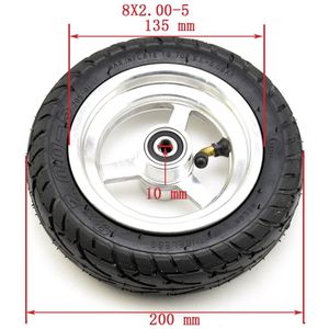 8x2.00-5 Tubeless Band &amp; 10Mm Lager Hub 8x2.0-5 Wiel Fit Voor Mini Bike Rolstoel Kugoo C3 S3 S2 Mini Elektrische Fiets