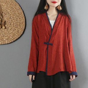 Traditionele Chinese Kleding Tang Pak Literaire Katoen Vintage Overhemd Chinese Stijl Kleding Vrouwen Dames Chinese Tops 10009