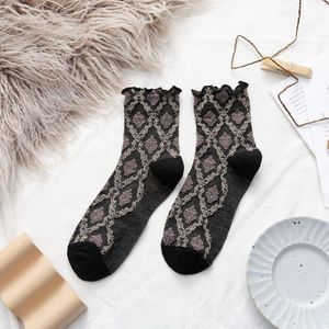 Ruches Sokken Engeland Stijl Plaid Katoen Vrouw Sok Harajuku Retro Vintage Streetwear Japanse Kawaii Leuke Lange Sox