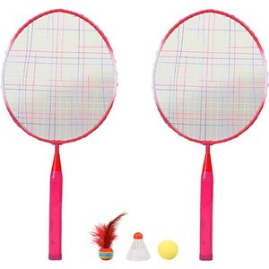 1 Set Badminton Rackets Kids Badminton Training Tool Buitensporten Spelen Toy Set Met Drie Ballen