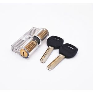 Lock Pick Set Acryl Rvs Transparant Zichtbaar Praktijk Cutaway Slot Met 2 Sleutels Hangslot Tool Voor Slotenmaker Leverancier