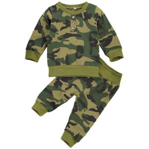Wallarenear 0-3Years Peuter Jongens Camouflage Kleding Sets O-hals Lange Mouwen Shirt En Broek Sets Baby Jongens Casual Outfits Sets