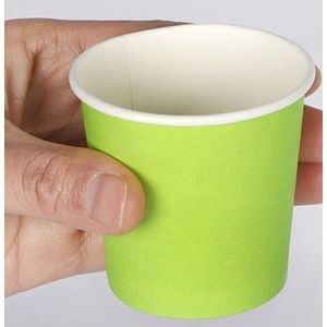 100 Stuks 100 Ml Kleine Wegwerp Koffie Cup 4 Oz Wijn Melk Thee Yoghurt Vruchtensap Drinken Mini Smaak Cup dessert Papier Cups Met Deksel