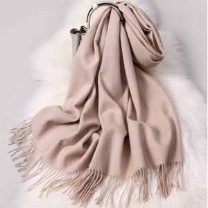 Winter 100% Zuivere Wol Sjaal Vrouwen Solid Thicken Warm Echarpe Wraps Voor Dames Kasjmier Foulard Femme Druif Merino Wol Sjaals