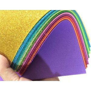 10 stks Spons Papier Glitter Flash Goud Handwerk Foam Vellen Papier DIY Xmas Decoratie