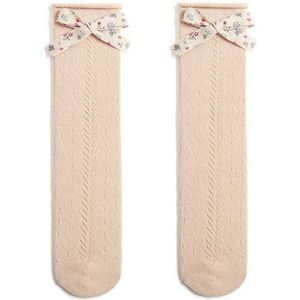 Katoenen Baby Mesh Kniekousen Peuter Bloemen Strik Prinses Lange Sokken Voor Meisjes Boog Kousen Kids Hollow Out Sokken 0-8Y