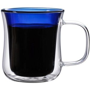 3 Stijlen Double-Layer Glas 250 Ml Bier Wijn Glazen Beker Koffie Kopje Thee Melk Koud Vruchtensap Mok drinkware Groen Blauw Liner Cup