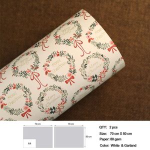 Inpakpapier Kerstcadeau Met Stof Kerst Lint Voor Jaar Aanwezig Verpakking Materiaal 50*70Cm