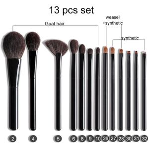 OVW DLH Make-Up Borstel Set Geitenhaar Make-Up Kwasten voor Eyeshadow Powder Foundation Cosmetische Hulpmiddelen Eyeliner Browbrush